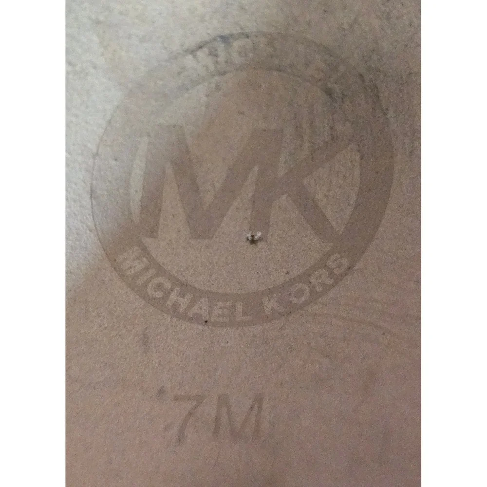 Michael Kors Black Leather Tall Riding Boots Silver MK Logo Medallion Womens 7M